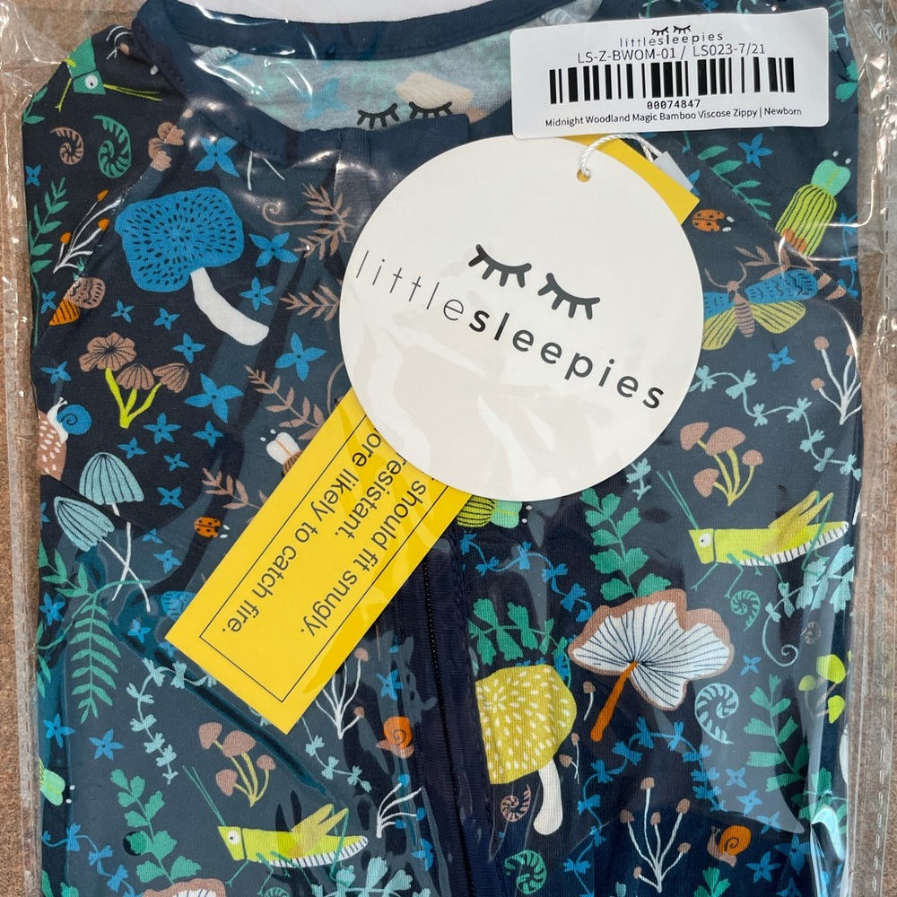 Little Sleepies Midnight Woodland Magic Zippy Newborn NWT